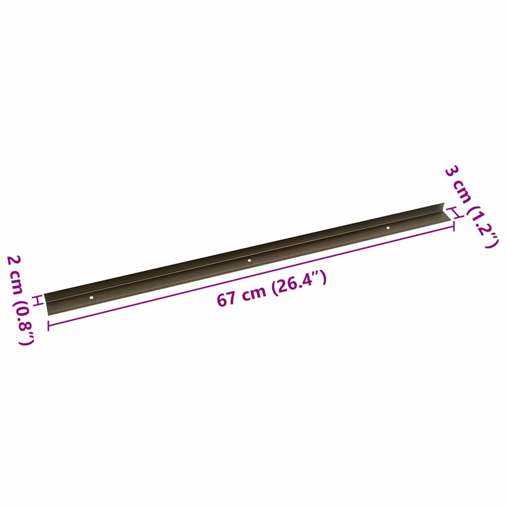 vidaXL Stair Nosings 10 pcs Brown 67 x 3 x 2 cm Aluminium