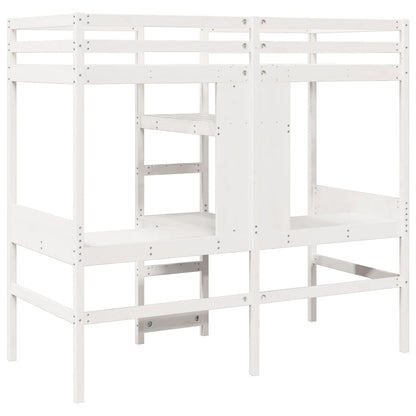 vidaXL Loft Bed Frame without Mattress White 90x190cm Solid Wood Pine