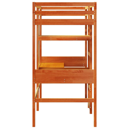 vidaXL Loft Bed Frame without mattress Wax Brown 90x190cm Solid Wood Pine