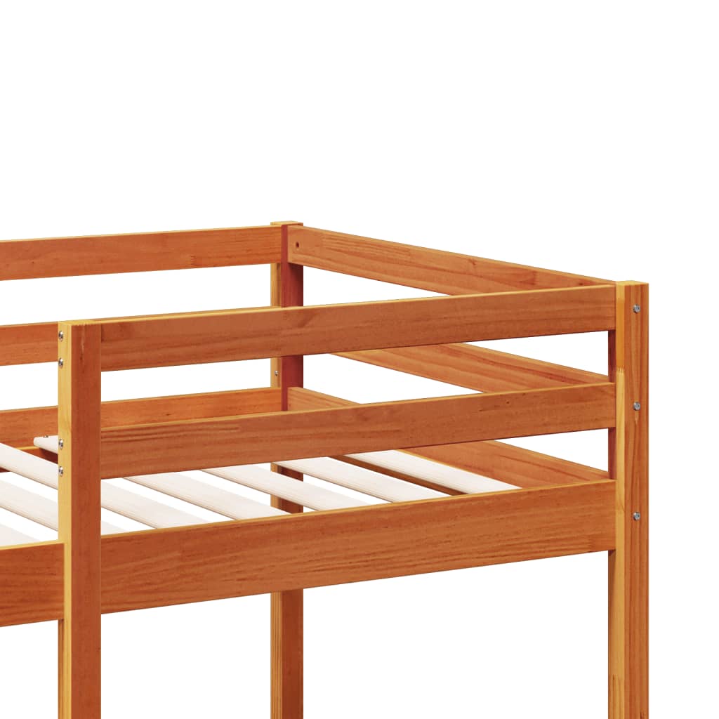 vidaXL Loft Bed Frame without mattress Wax Brown 90x190cm Solid Wood Pine