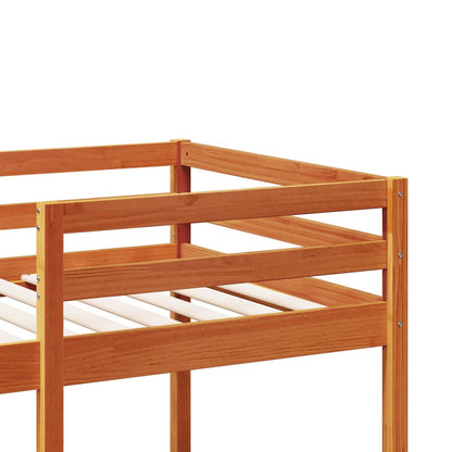 vidaXL Loft Bed Frame without mattress Wax Brown 90x190cm Solid Wood Pine