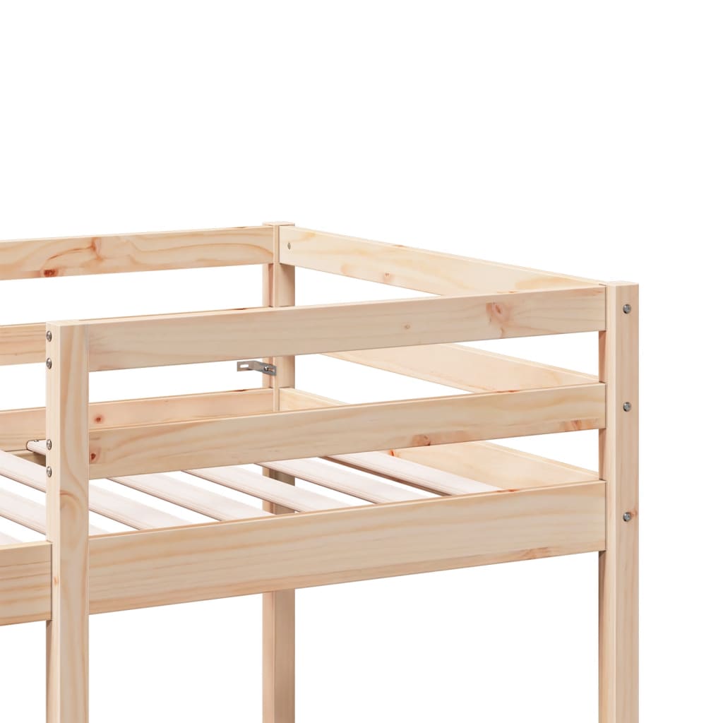 vidaXL Loft Bed Frame with Desk and Chairs 80x200cm Solid Wood Pine