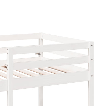 vidaXL Loft Bed Frame with Desk and Chairs White 80x200cm Solid Wood Pine