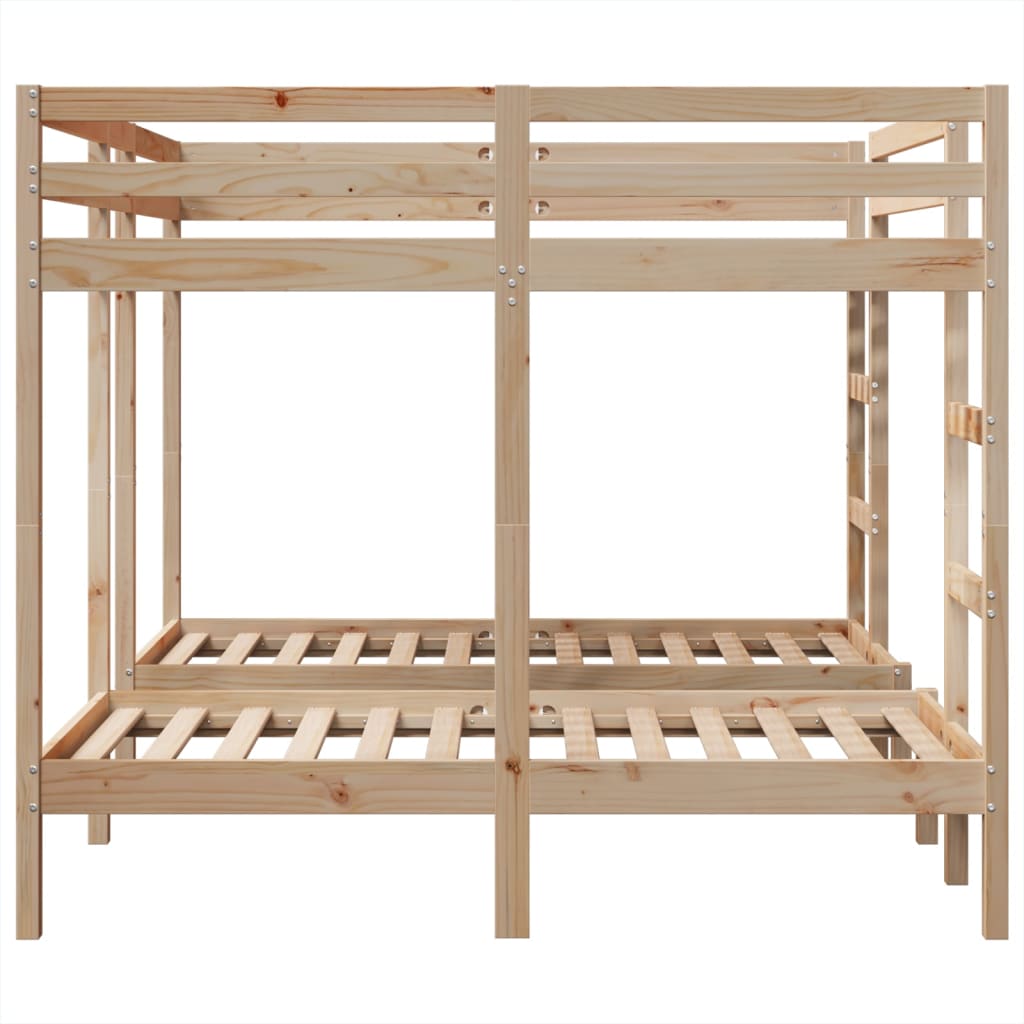 vidaXL Triple Bunk Bed Frame 160x200/80x160 cm Solid Wood Pine