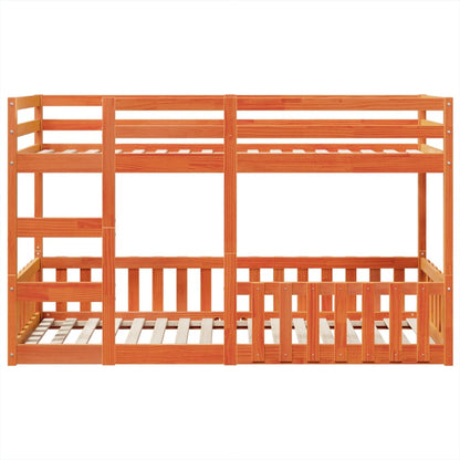 vidaXL Bunk Bed Wax Brown 80x200 cm Solid Wood Pine