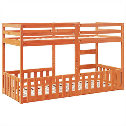 vidaXL Bunk Bed Wax Brown 80x200 cm Solid Wood Pine