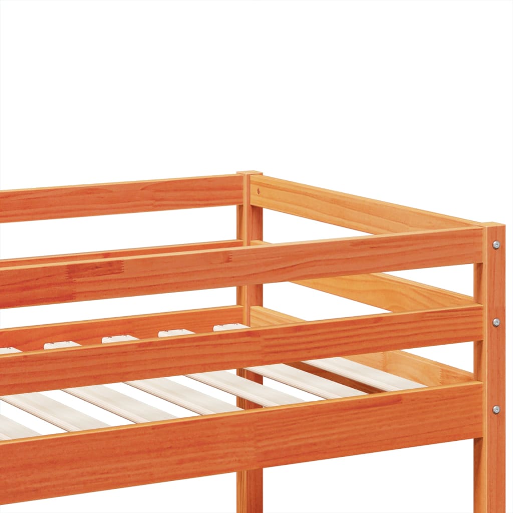 vidaXL Bunk Bed Wax Brown 80x200 cm Solid Wood Pine