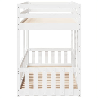 vidaXL Bunk Bed White 90x200 cm Solid Wood Pine