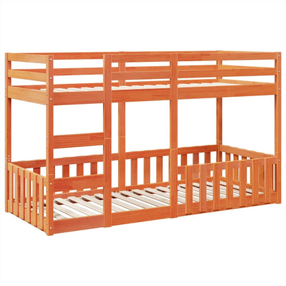 vidaXL Bunk Bed Wax Brown 90x200 cm Solid Wood Pine