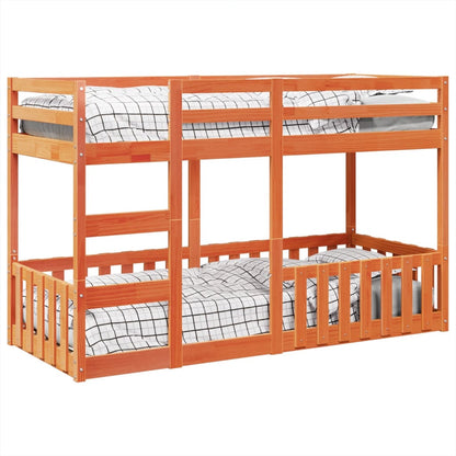 vidaXL Bunk Bed Wax Brown 75x190 cm Solid Wood Pine