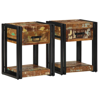 vidaXL Bedside Cabinet 2 pcs 40 x 35 x 50 cm Solid Reclaim Wood