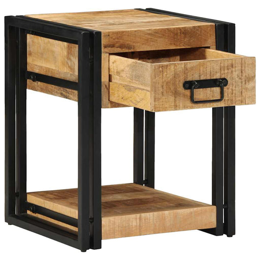 vidaXL Bedside Cabinet 40x40x50 cm Solid Rough Wood Mango
