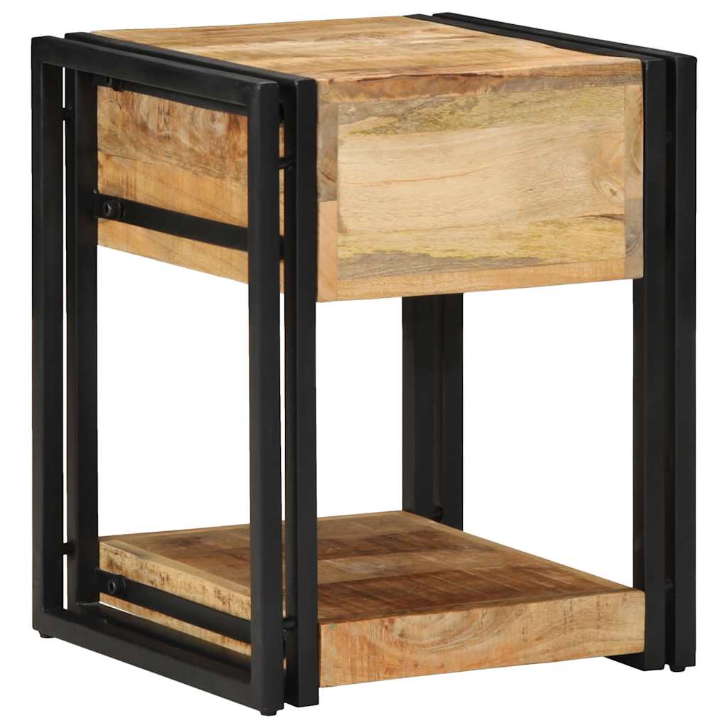 vidaXL Bedside Cabinet 40x40x50 cm Solid Rough Wood Mango