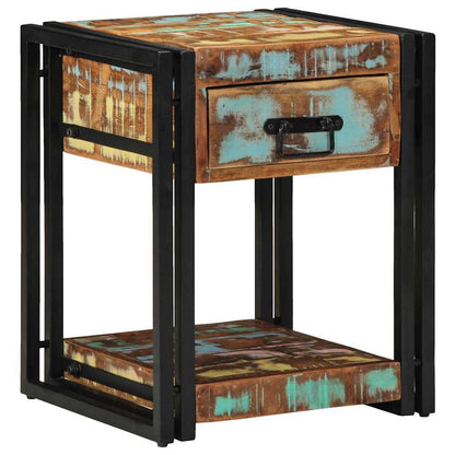 vidaXL Bedside Cabinet Multicolour 40 x 40 x 50 cm Solid Reclaim Wood