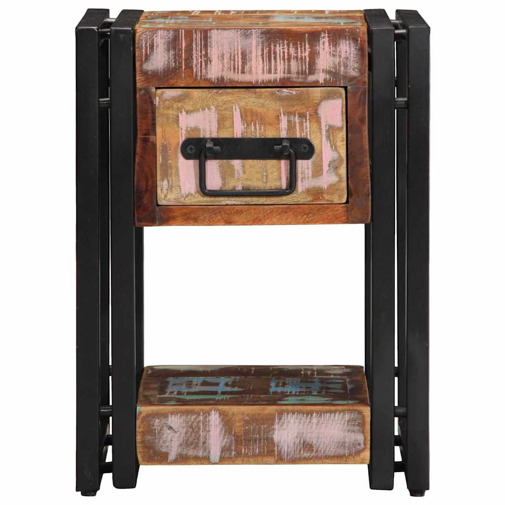 vidaXL Bedside Cabinet Multicolour 30 x 30 x 40 cm Solid Reclaim Wood