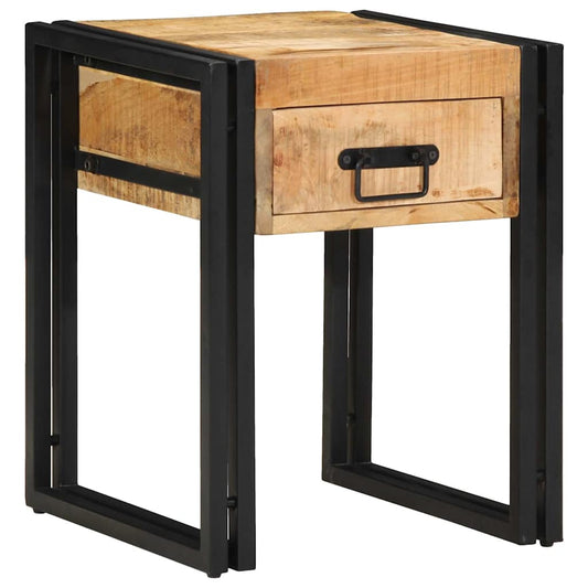 vidaXL Side Table 40x40x50 cm Solid Rough Wood Mango