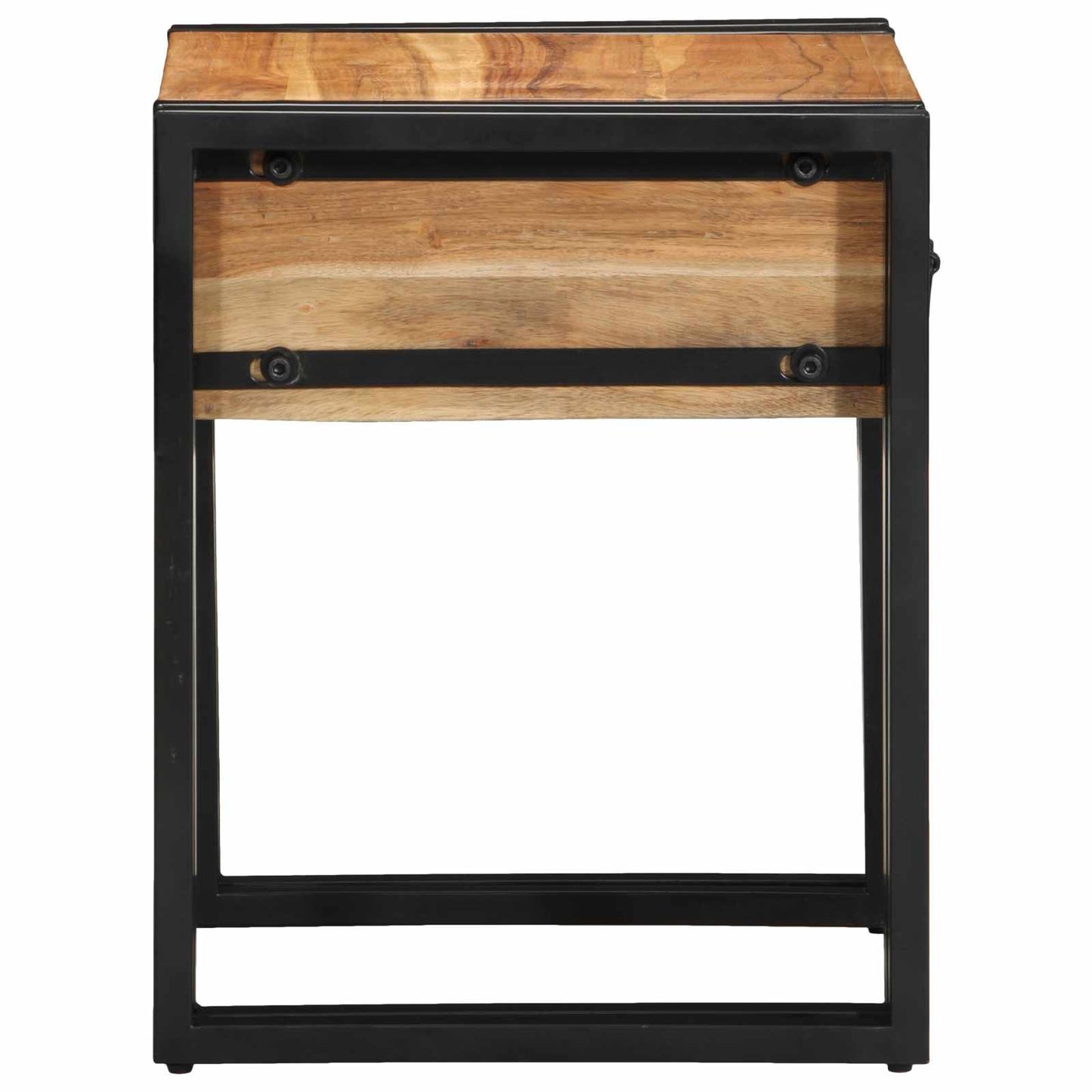 vidaXL End Table Brown and Black 40 x 40 x 50 cm Solid Acacia Wood
