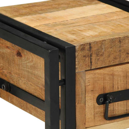 vidaXL End Table Brown and Black 30 x 30 x 40 cm Solid Mango Wood