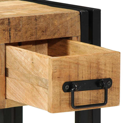 vidaXL End Table Brown and Black 30 x 30 x 40 cm Solid Mango Wood