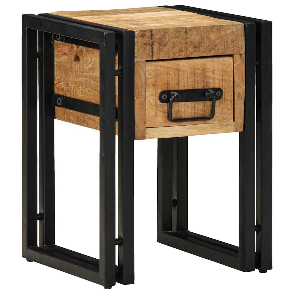 vidaXL End Table Brown and Black 30 x 30 x 40 cm Solid Mango Wood