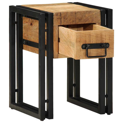vidaXL End Table Brown and Black 30 x 30 x 40 cm Solid Mango Wood