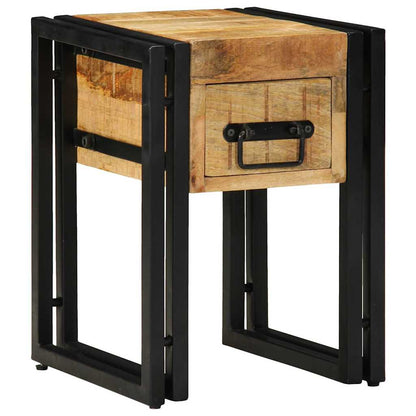 vidaXL End Table Brown and Black 30 x 30 x 40 cm Solid Mango Wood