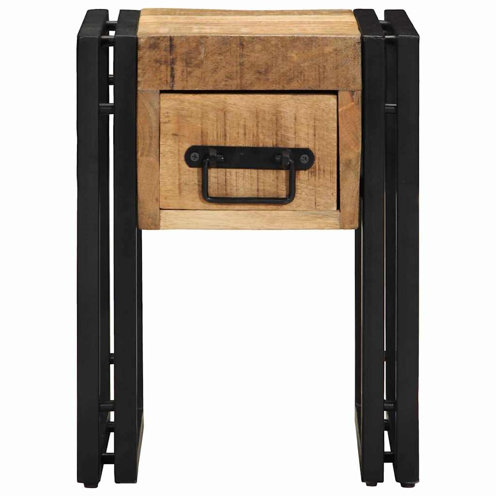 vidaXL End Table Brown and Black 30 x 30 x 40 cm Solid Mango Wood