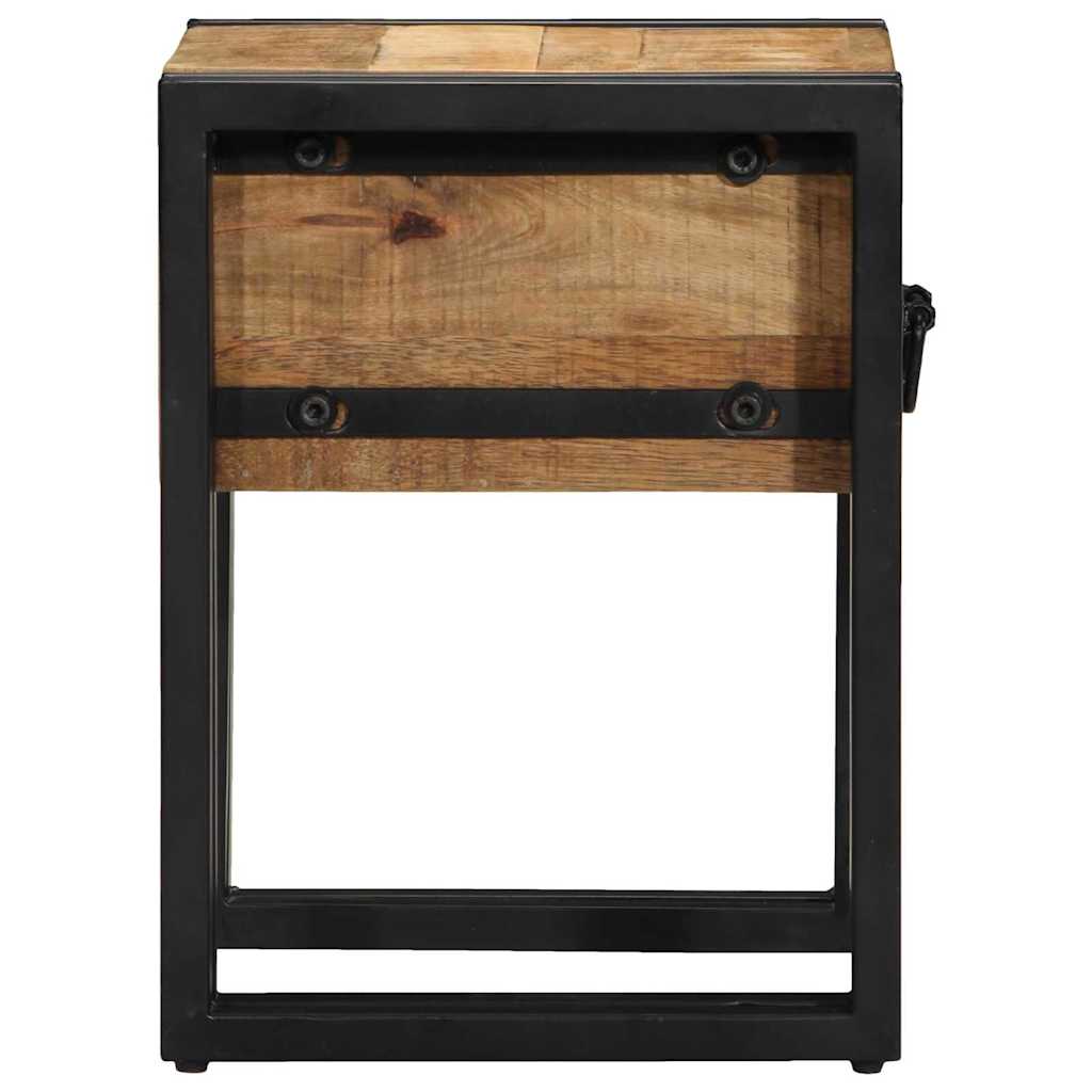vidaXL End Table Brown and Black 30 x 30 x 40 cm Solid Mango Wood