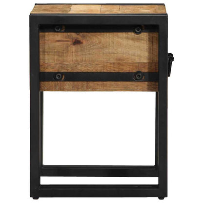 vidaXL End Table Brown and Black 30 x 30 x 40 cm Solid Mango Wood