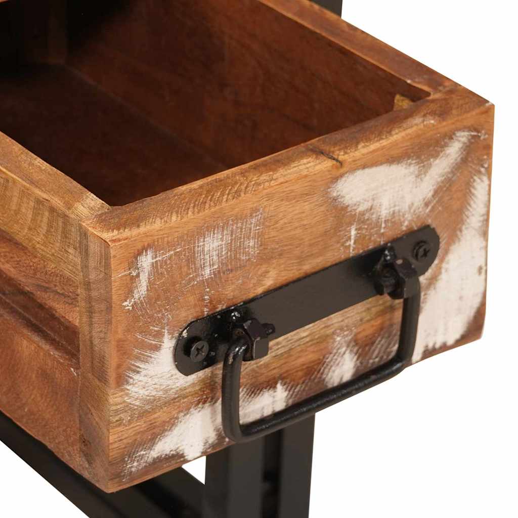 vidaXL End Table with Drawer 30 x 30 x 40 cm Solid Reclaim Wood