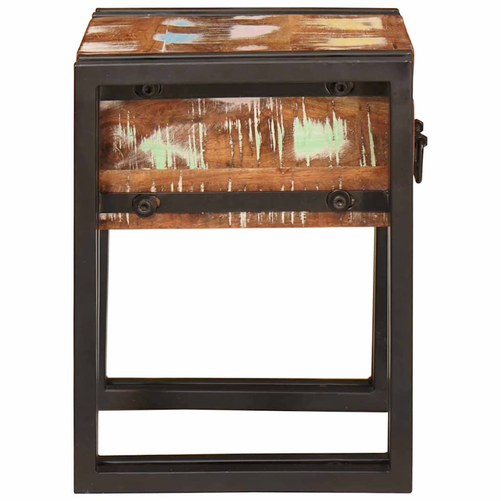 vidaXL End Table with Drawer 30 x 30 x 40 cm Solid Reclaim Wood