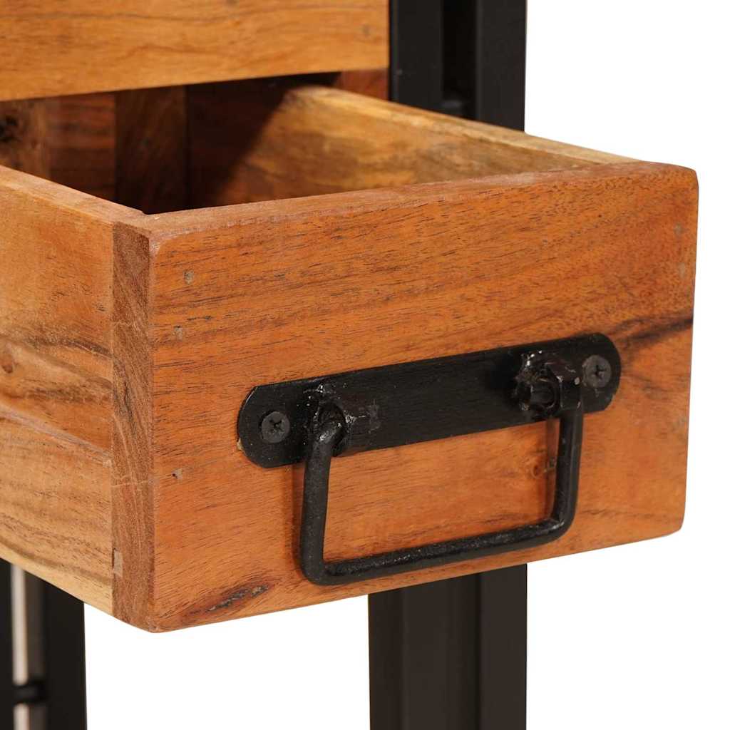 vidaXL End Table Brown and Black 30 x 30 x 40 cm Solid Acacia Wood