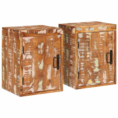 vidaXL Bedside Table 2 pcs Brown 35 x 33 x 48 cm Solid Reclaim wood