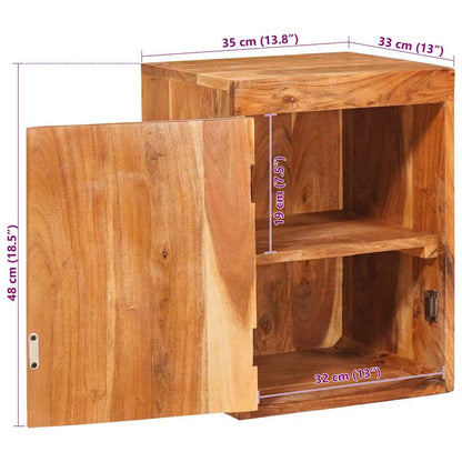 vidaXL Bedside Table Brown 35 x 33 x 48 cm Solid Wood Acacia