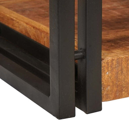 vidaXL Bedside Table Brown and Black 38 x 33 x 58 cm Solid Mango Wood