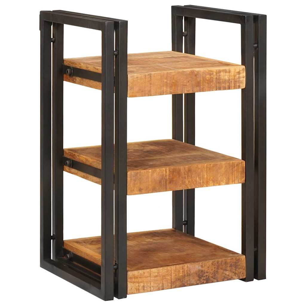 vidaXL Bedside Table Brown and Black 38 x 33 x 58 cm Solid Mango Wood