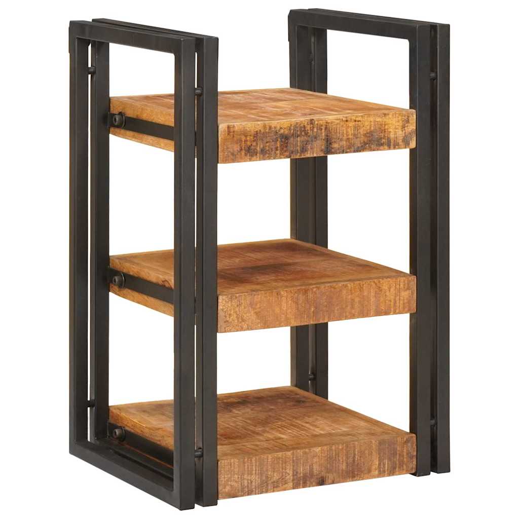 vidaXL Bedside Table Brown and Black 38 x 33 x 58 cm Solid Mango Wood