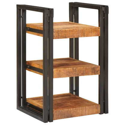 vidaXL Bedside Table Brown and Black 38 x 33 x 58 cm Solid Mango Wood