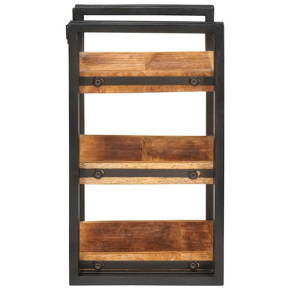 vidaXL Bedside Table Brown and Black 38 x 33 x 58 cm Solid Mango Wood