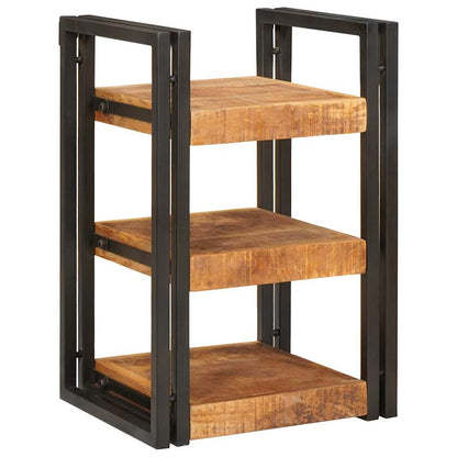 vidaXL Bedside Table 2 pcs Brown and Black Solid Mango Wood