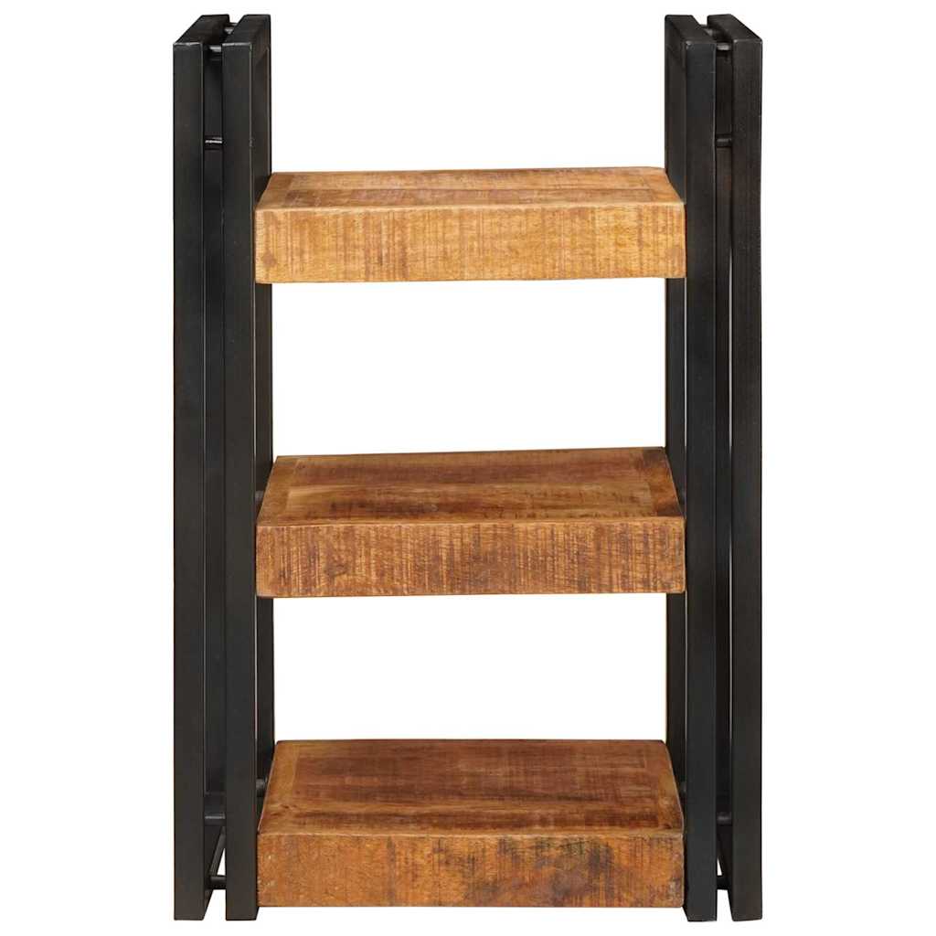 vidaXL Bedside Table 2 pcs Brown and Black Solid Mango Wood