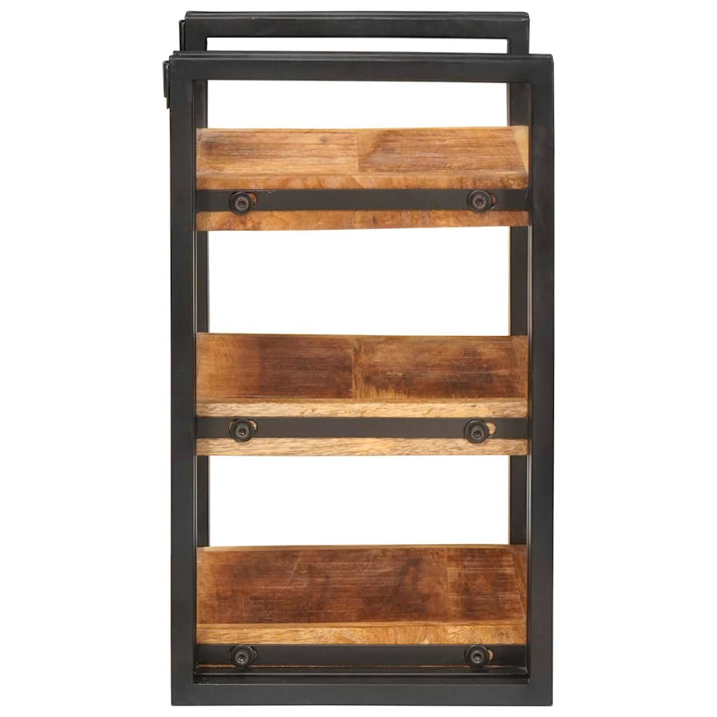 vidaXL Bedside Table 2 pcs Brown and Black Solid Mango Wood
