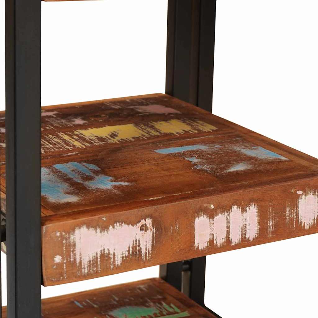 vidaXL Bedside Table Brown and Black Solid Reclaim wood