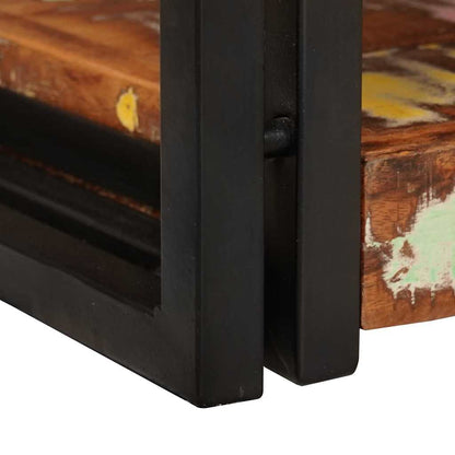 vidaXL Bedside Table Brown and Black Solid Reclaim wood