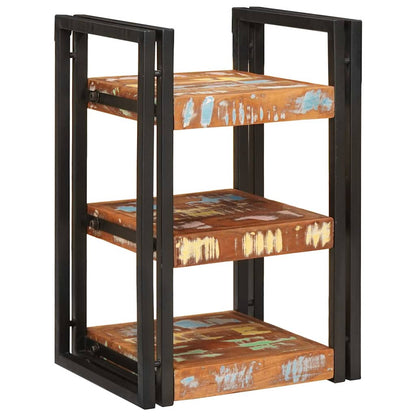 vidaXL Bedside Table Brown and Black Solid Reclaim wood