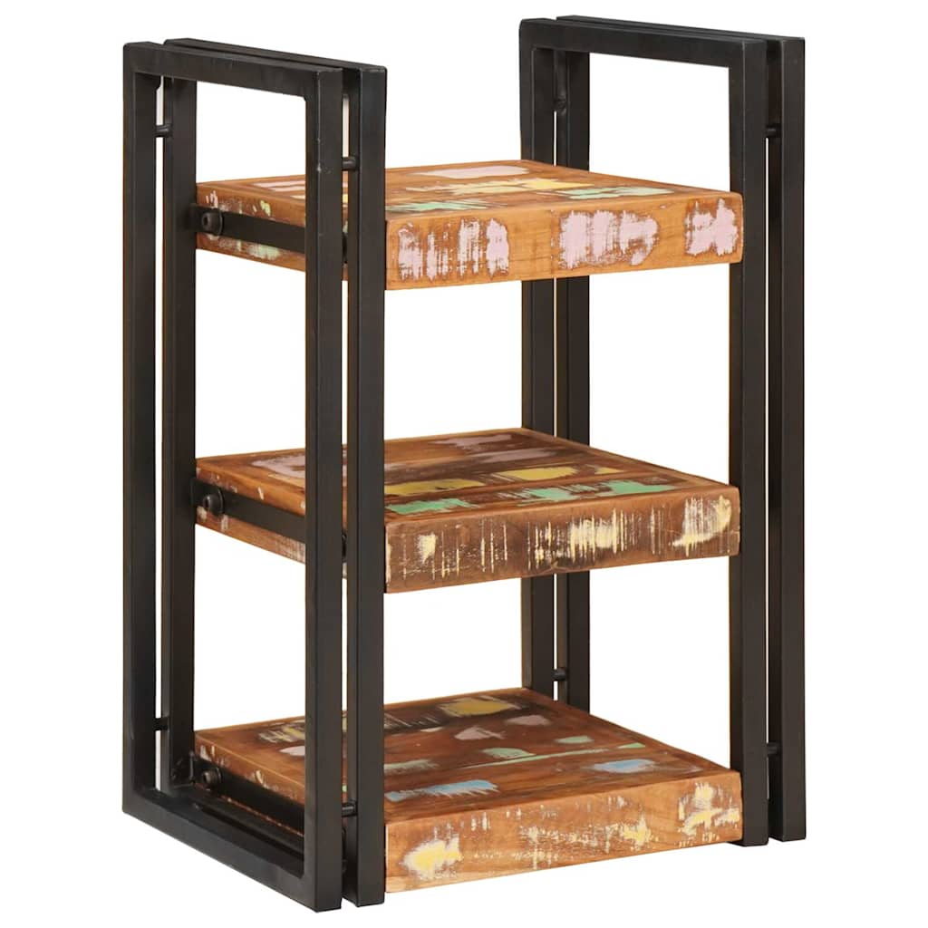 vidaXL Bedside Table Brown and Black Solid Reclaim wood