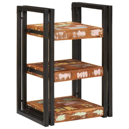 vidaXL Bedside Table Brown and Black Solid Reclaim wood