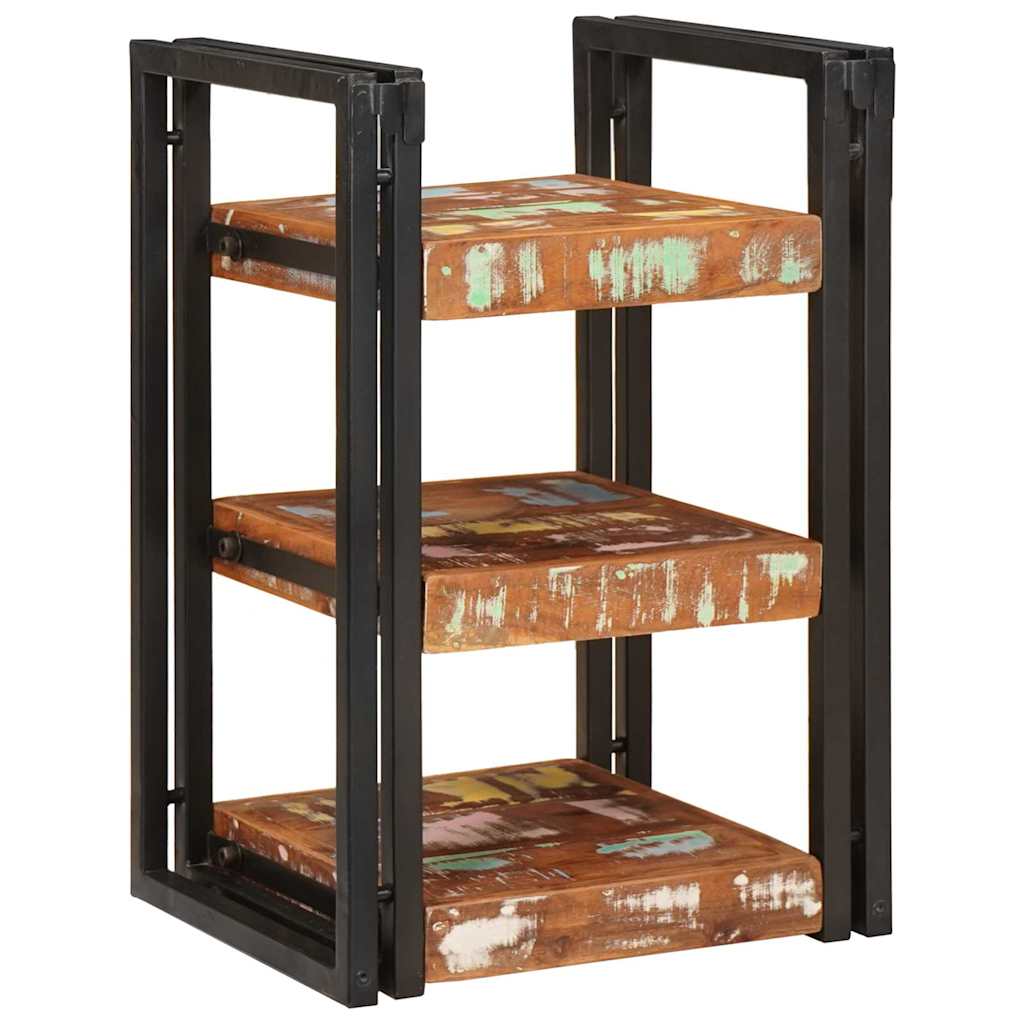 vidaXL Bedside Table Brown and Black Solid Reclaim wood