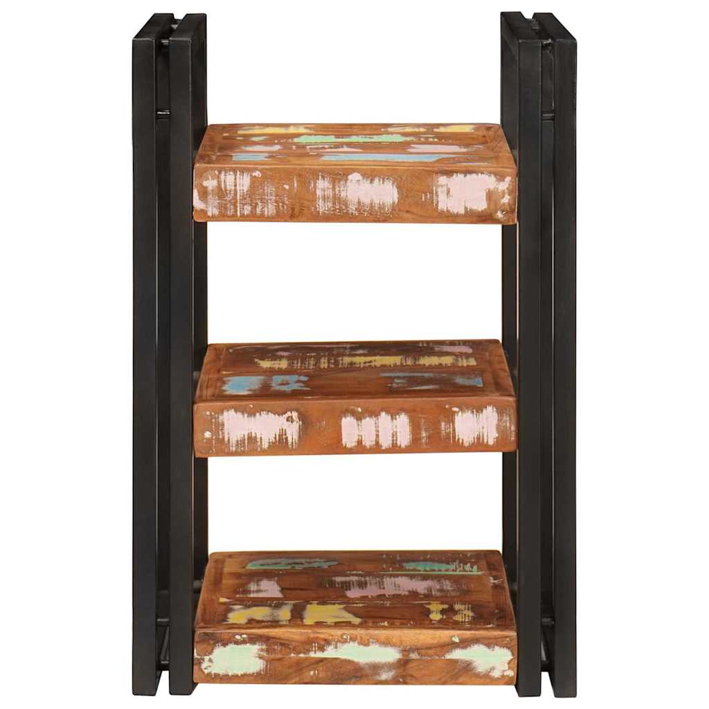 vidaXL Bedside Table Brown and Black Solid Reclaim wood