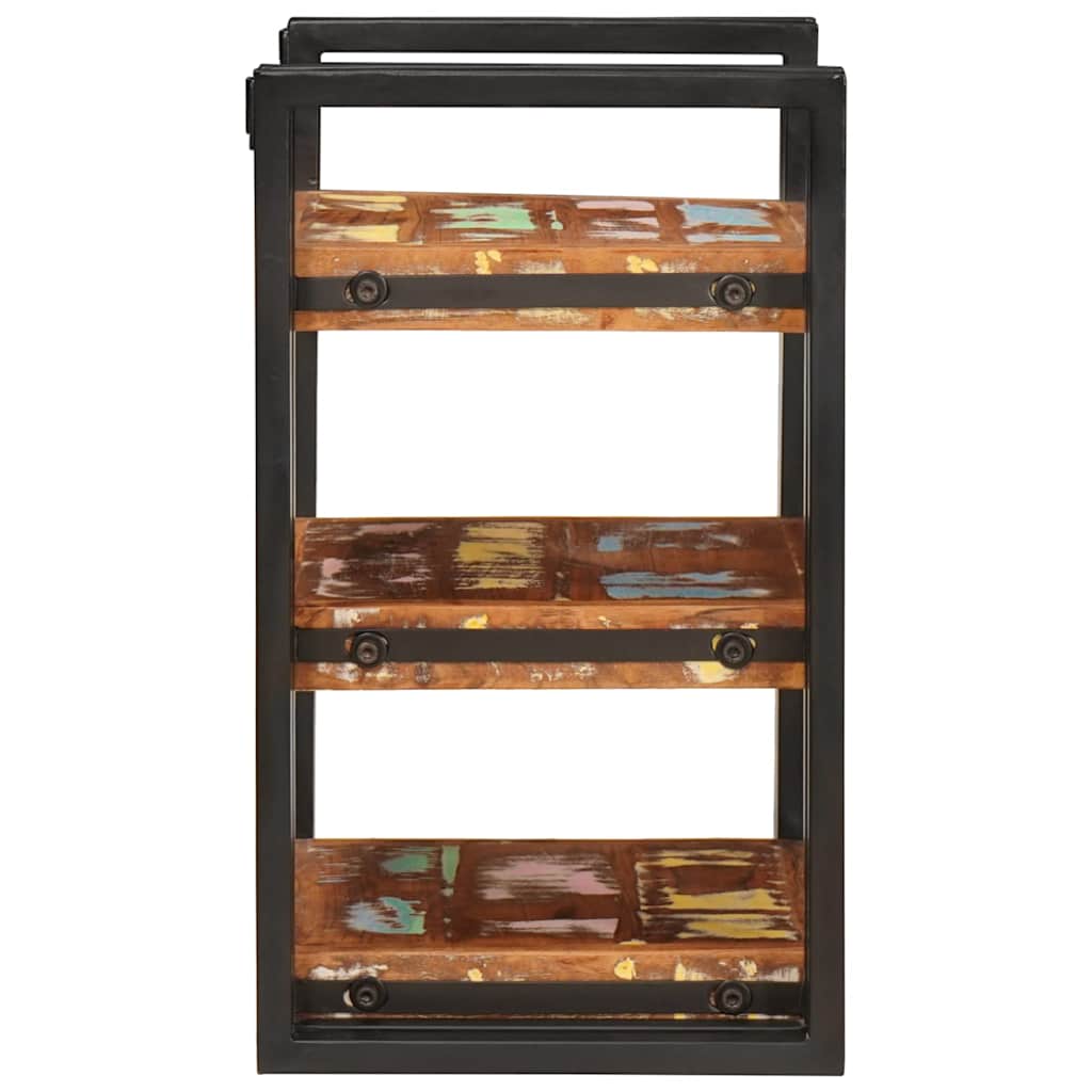 vidaXL Bedside Table Brown and Black Solid Reclaim wood